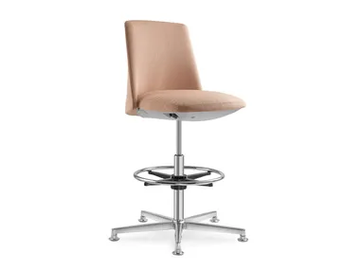 MELODY DESIGN 777-FR - Fabric office stool with 5-Spoke base with back by LD Seating - view 2